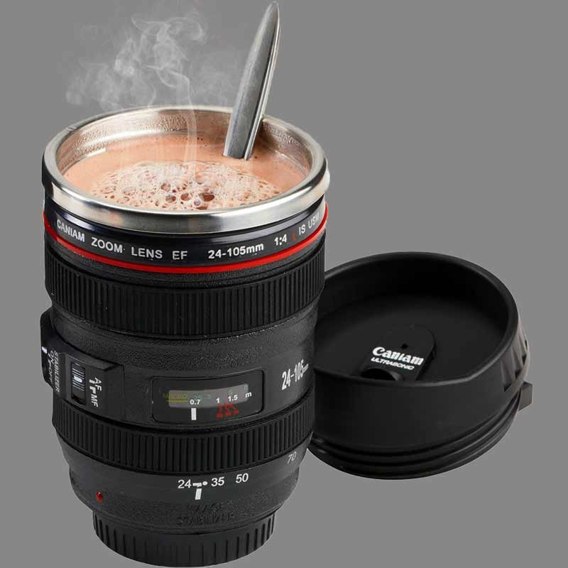 Camera lens coffee mug