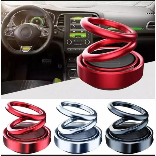 Car Ring Solar Rotating Air Freshener, Double Ring 360 Degree Rotating