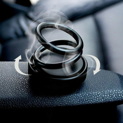 Car Ring Solar Rotating Air Freshener, Double Ring 360 Degree Rotating