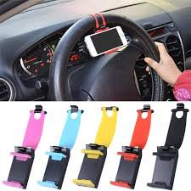 Car steering wheel mobile holder - multicolor