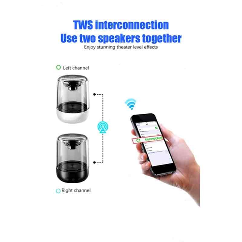 Mini portable crystal glass bluetooth wireless stereo speaker