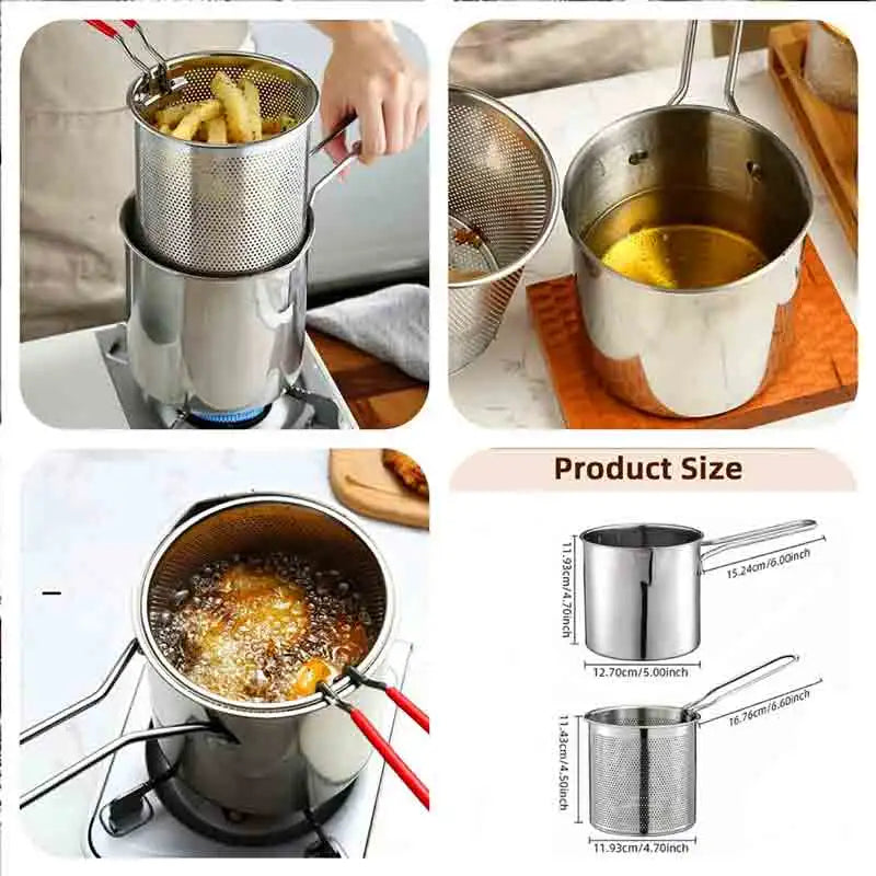 Double Layer Stainless Steel Deep Frying Pot