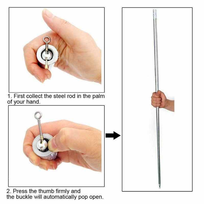 Magic extendable metal stick for self defence and fun