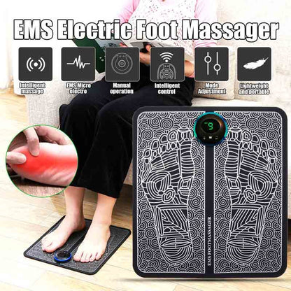 Ems foot massager pad portable foldable massage pad improve blood circulation relief pain relax feet