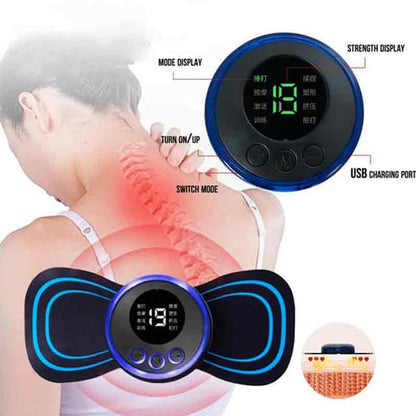 EMS Mini Portable Electric Neck Back Body Pain Relief Massager