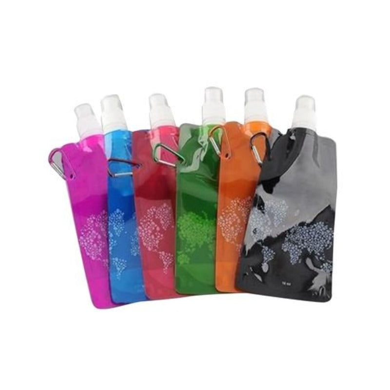 Foldable water bottle for camping - blue