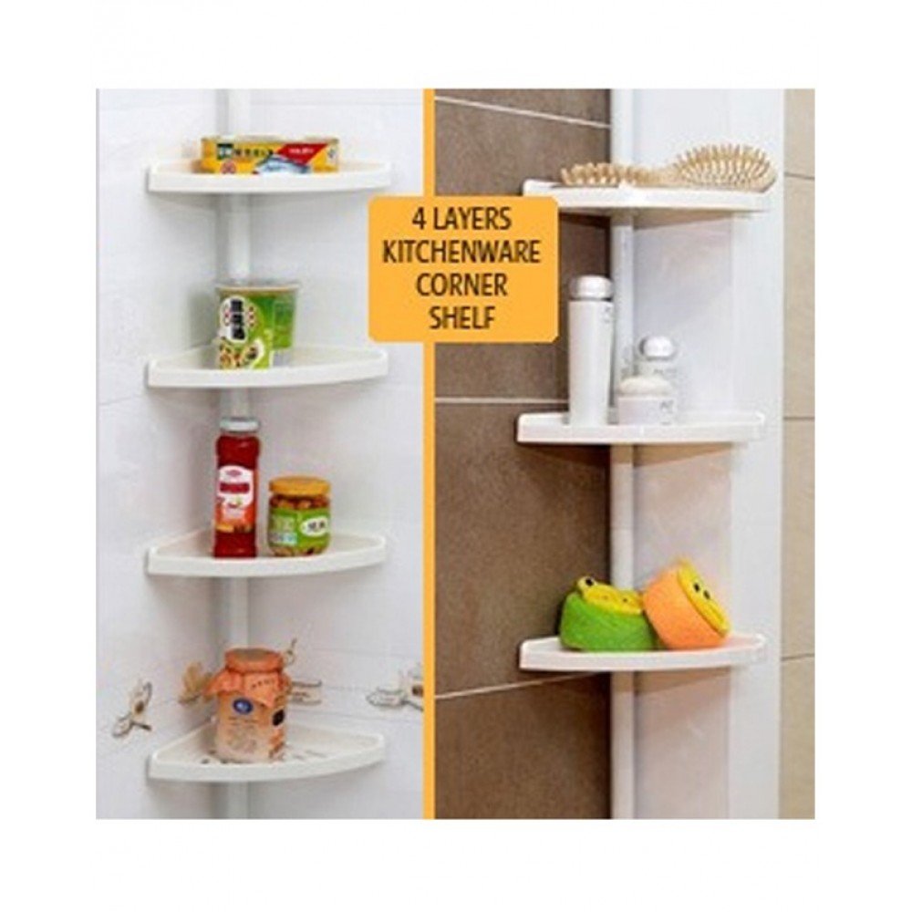 Four layers extendable corner shelf