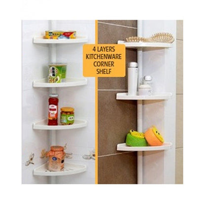 Four layers extendable corner shelf