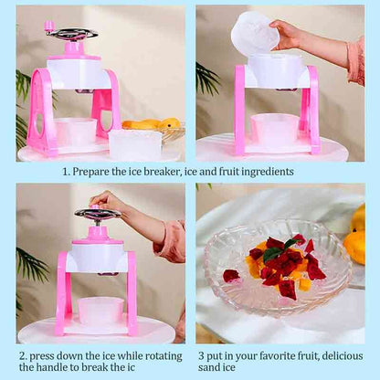 Portable manual ice crusher multi-function hand shaved ice machine bar