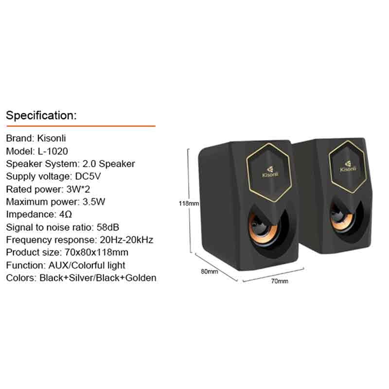 Kisonli multimedia usb loudspeaker l-1020