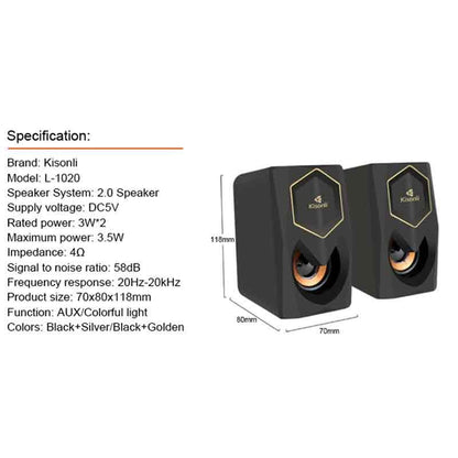 Kisonli multimedia usb loudspeaker l-1020