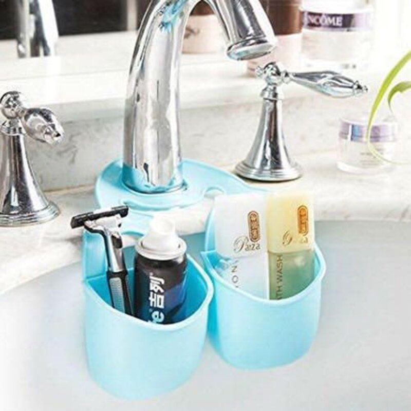 Pocket kitchen sink drain bathroom hanging silicon storage basket