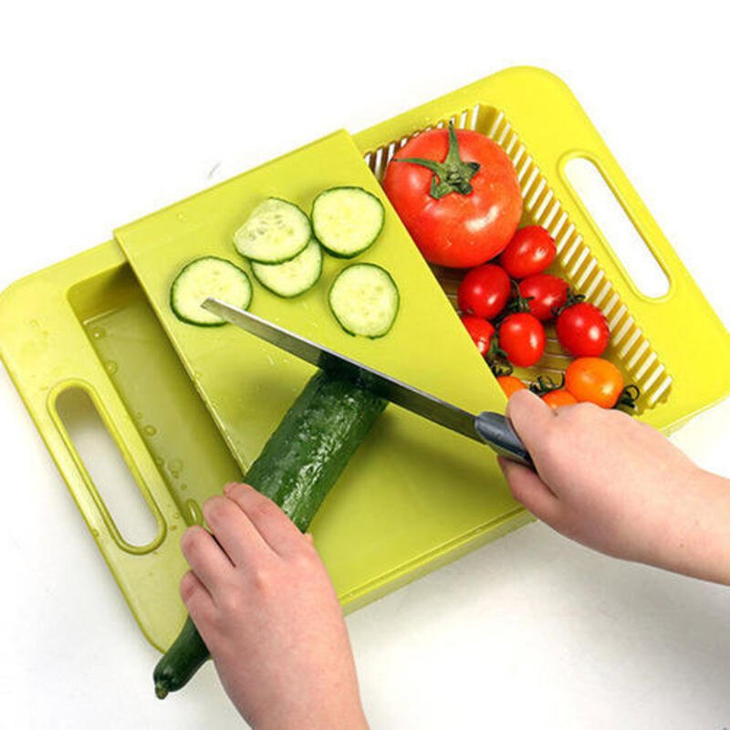 Cutting board drain basket shelf for meat vegetable fruit