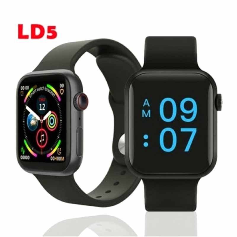 Ld5 smart watch heart rate monitor fitness tracker bt make calls -black