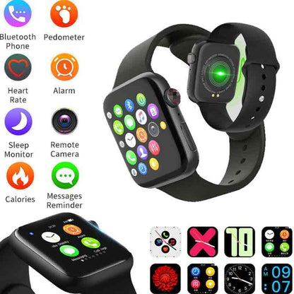 Ld5 smart watch heart rate monitor fitness tracker bt make calls -black