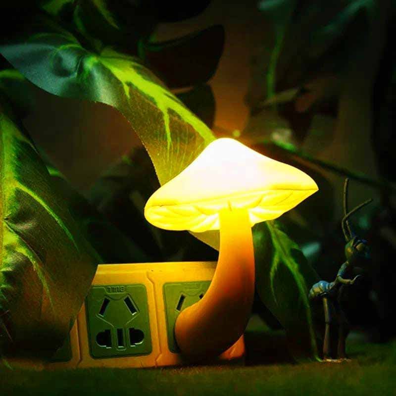 LED Night Lights Mushroom Shape Automatic Sensor Wall Lamps (Pack of 2)