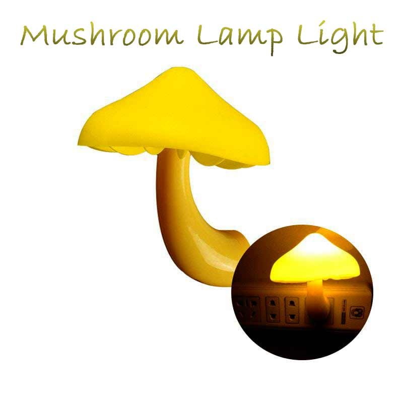 LED Night Lights Mushroom Shape Automatic Sensor Wall Lamps (Pack of 2)