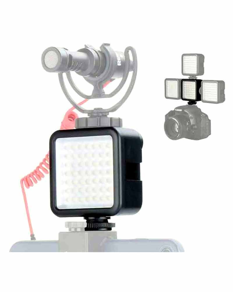 Led video light w49s mini 6000k with rotatable mount adapter