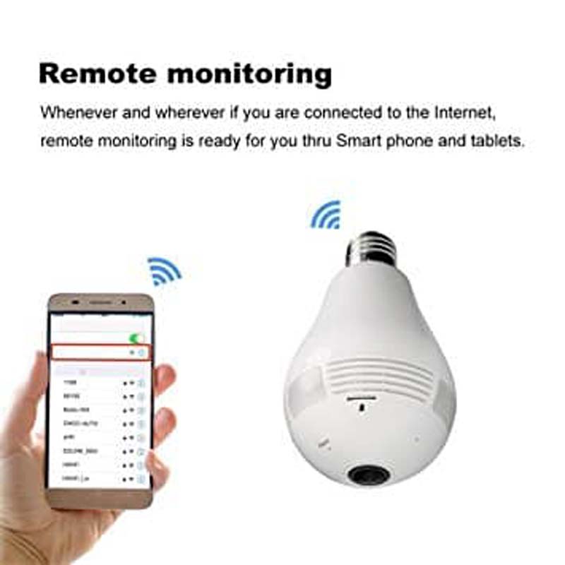 Wi-Fi Light Bulb Camera - Hd 360 Degree Panoramic View with Audio