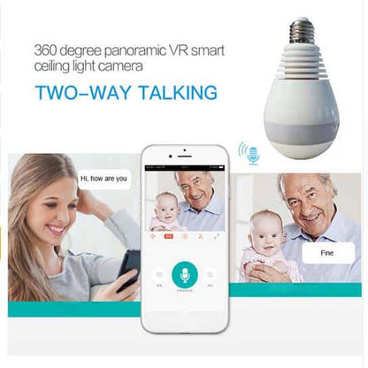 Wi-Fi Light Bulb Camera - Hd 360 Degree Panoramic View with Audio