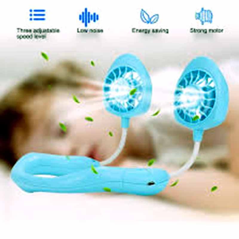 Rechargeable Potable Dual Head Neck Fan