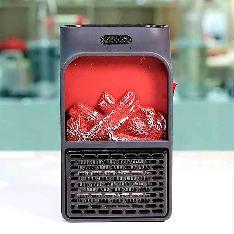 Mini electric wall-outlet flame heater portable 900 watt with remote