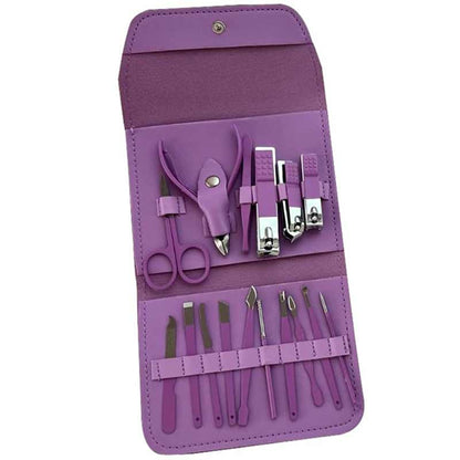 16 PCS Professional Manicure Set Full Function Kit Stainless Steel Pedicure Sets With Leather Portable Case