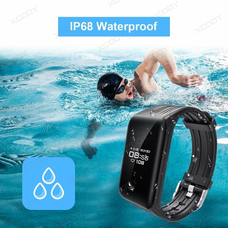 k1 blue blood pressure waterproof bluetooth fitness bracelet heart rate monitor