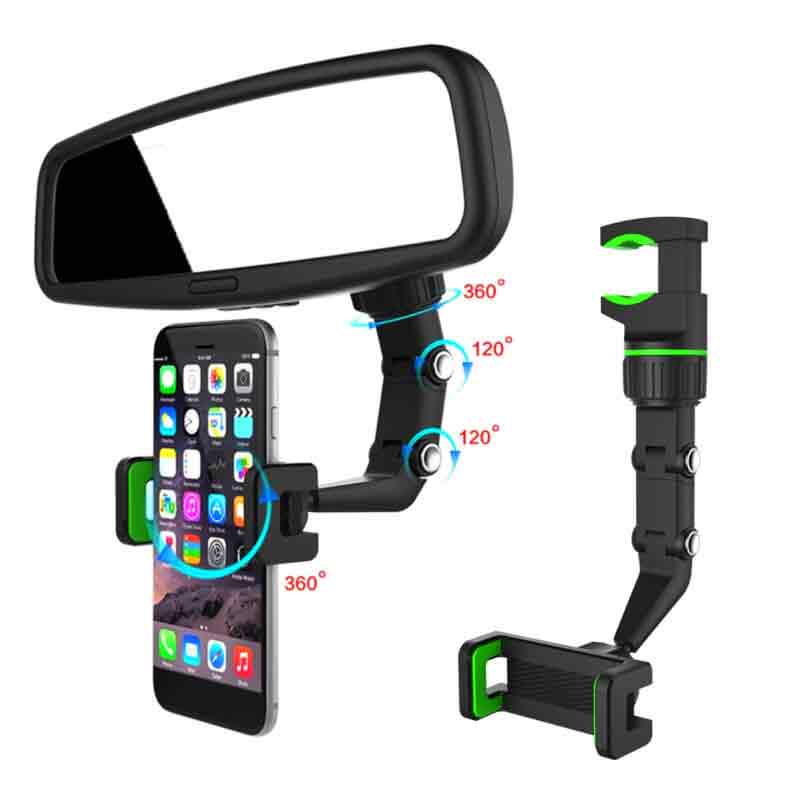 360 Car Multifunctional Rearview Mirror Phone Holder