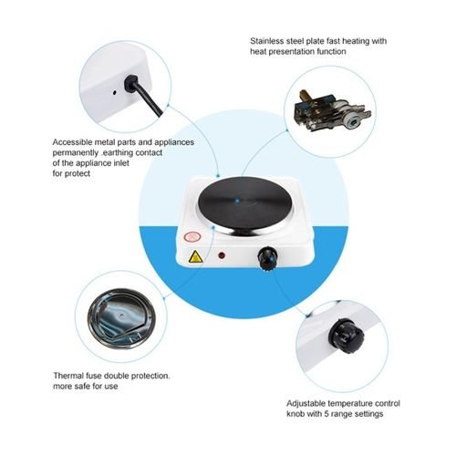 Portable single burner hot plate electric stove for cooking - 1500w