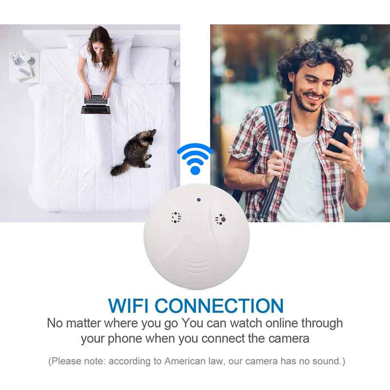 WiFi Smoke Detector Camera HD 1080P