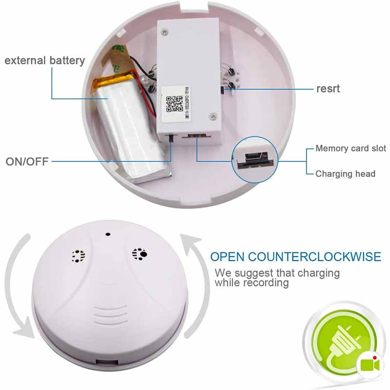 WiFi Smoke Detector Camera HD 1080P