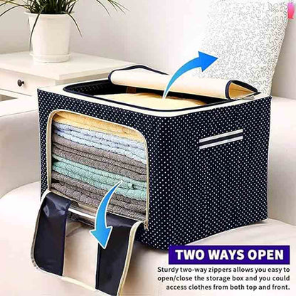 Storage Box With Steel Rods (55 Litre Capacity/Random Prints)