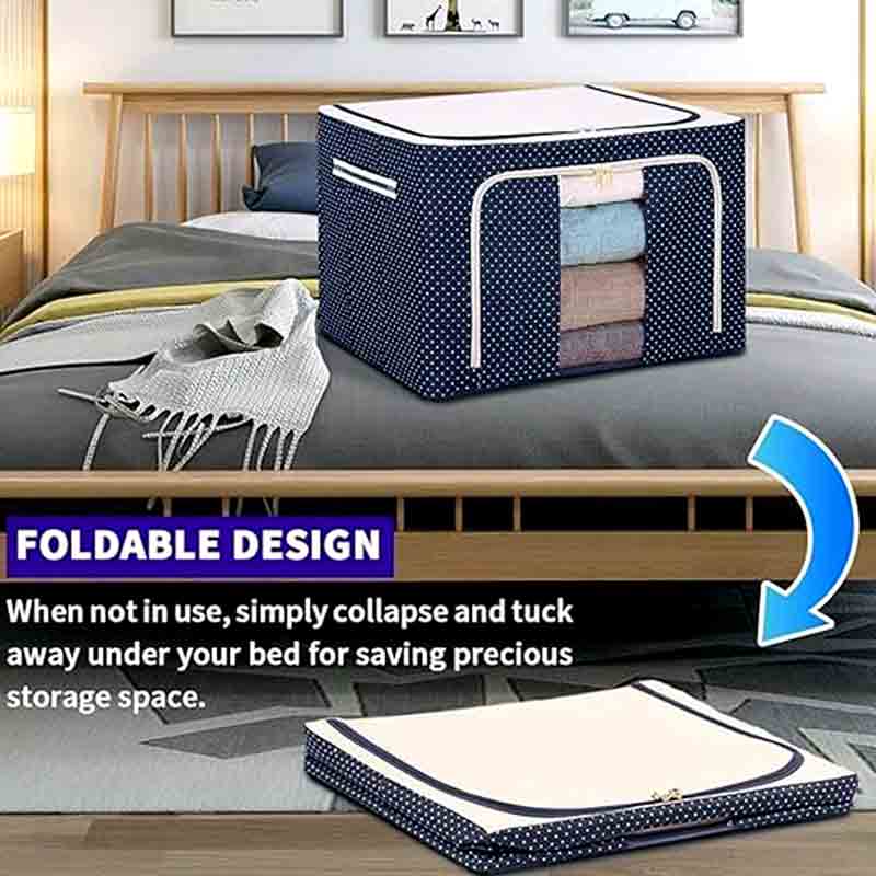 Storage Box With Steel Rods (55 Litre Capacity/Random Prints)