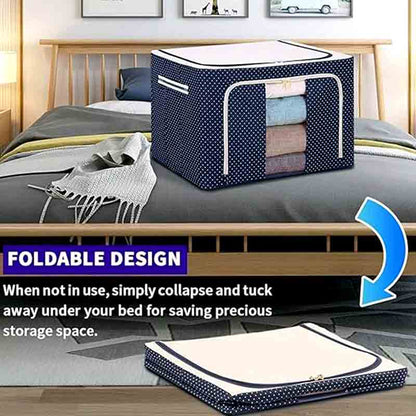 Storage Box With Steel Rods (55 Litre Capacity/Random Prints)