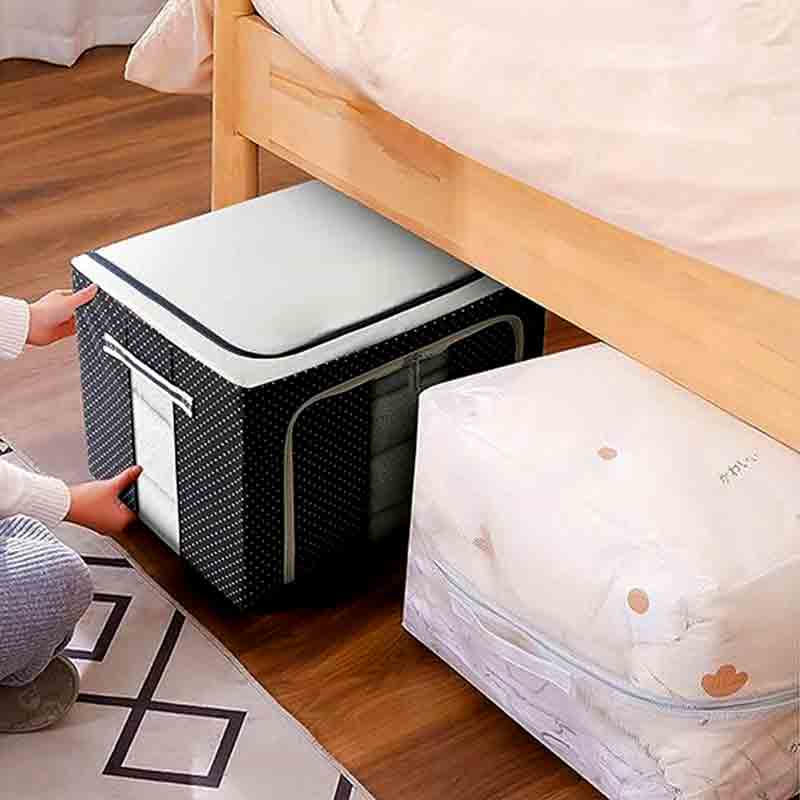 Storage Box With Steel Rods (55 Litre Capacity/Random Prints)