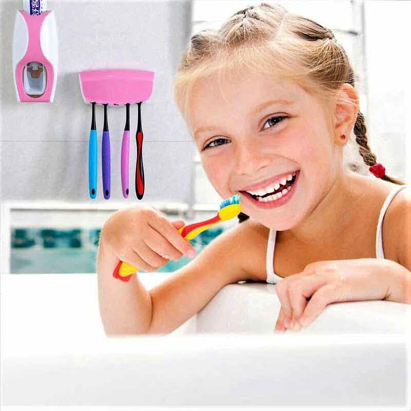 Tooth Paste Dispenser with Tooth Paste Holder