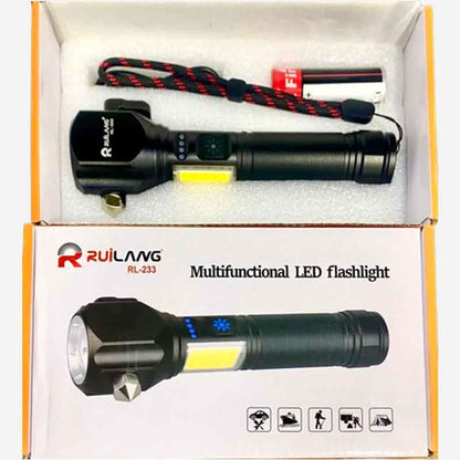 Multifunctional High Power Telescopic Rechargeable Torch With RGB LED Flashlight