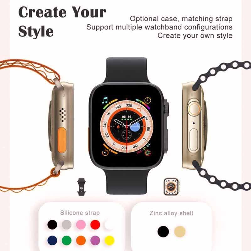 Ts8 ultra series 8 smart watch orange and black