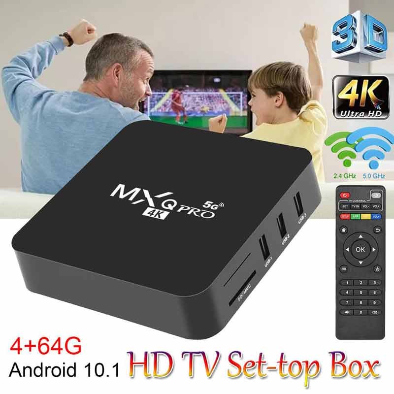 MXQ Pro Tv Box Android 10.0 4k HD Video Wifi 4GB+64GB