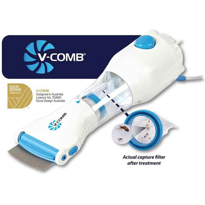 V Comb - Allergy and Chemical Free Head Lice Treatment - Electric Head Lice Comb - - Removes Lice and Eggs