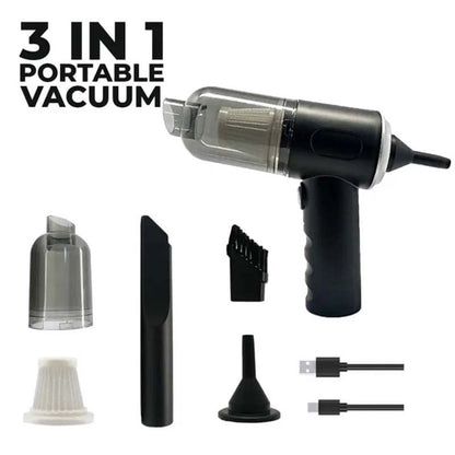 3 In 1 Portable Vacuum Cleaner Duster Blower Air Pump Wireless Hand-held Cleaning For Car Home