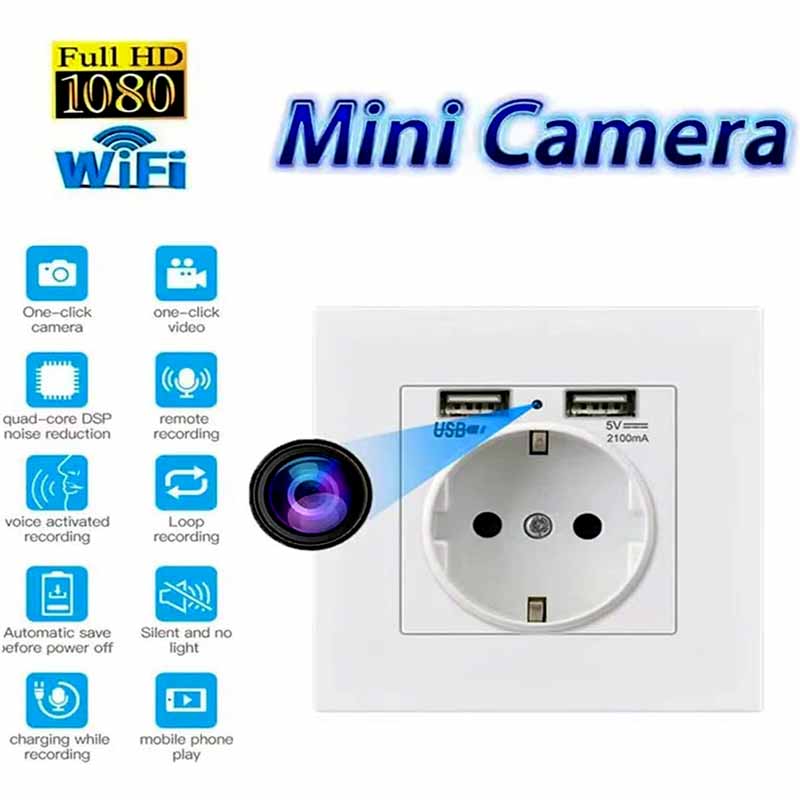 WiFi Wall Socket Mini HD 1080P Camera