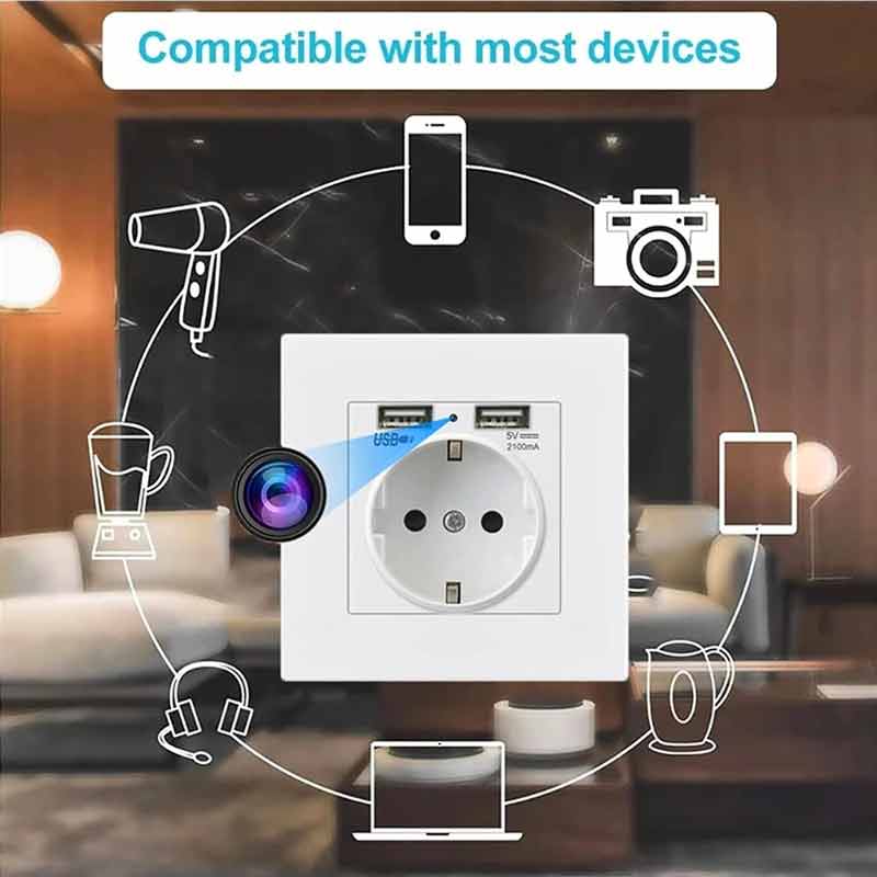 WiFi Wall Socket Mini HD 1080P Camera