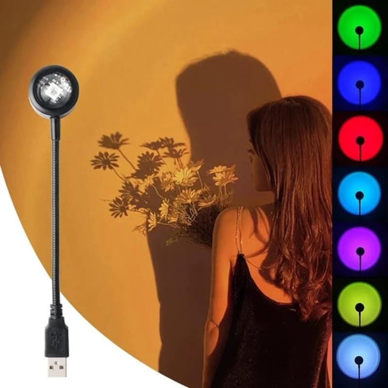 LED Rainbow Neon Night Light Projector Photography Wall Atmosphere Light