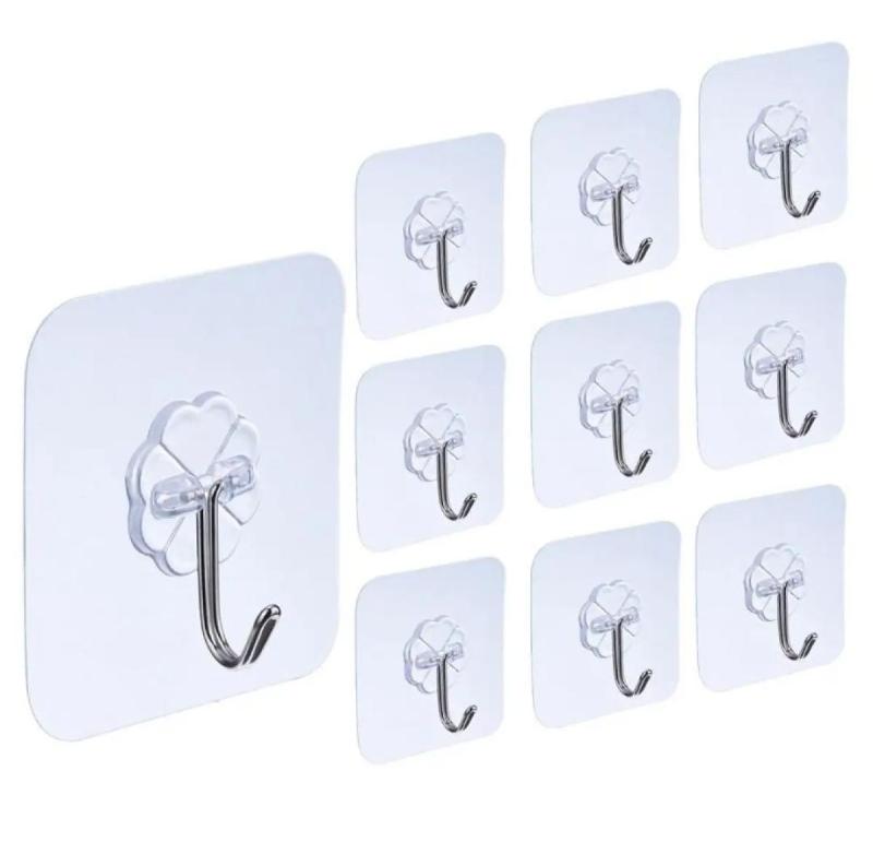 Pack of 10pcs Adhesive Wall Hooks Metal Wall Hooks For Home Heavy Self Adhesive Hooks