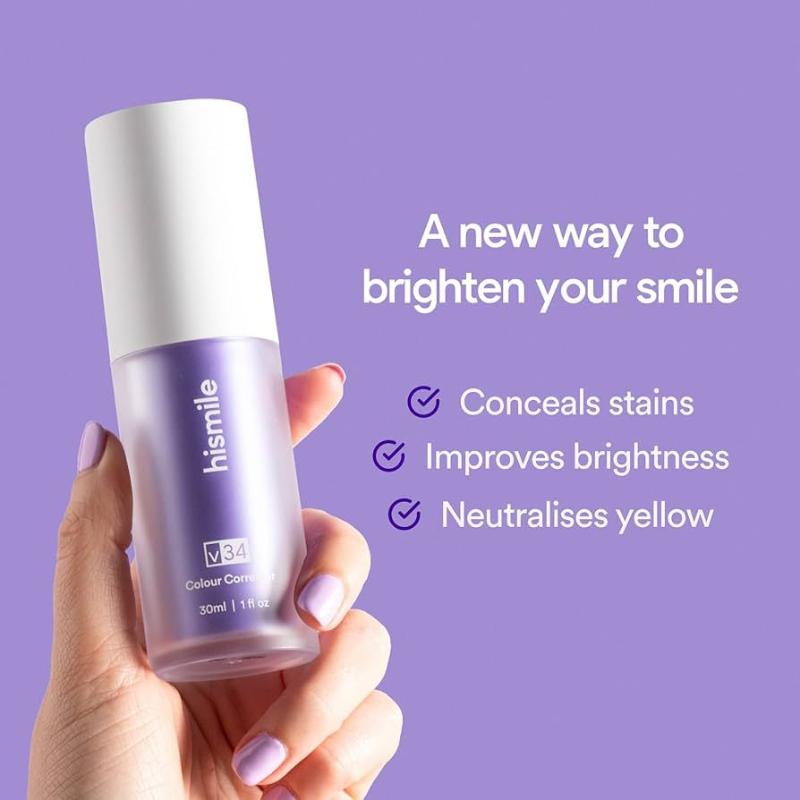 Hismile v34 Colour Corrector  Tooth Stain Removal Purple Toothpaste Colour Correcting Tooth Stains