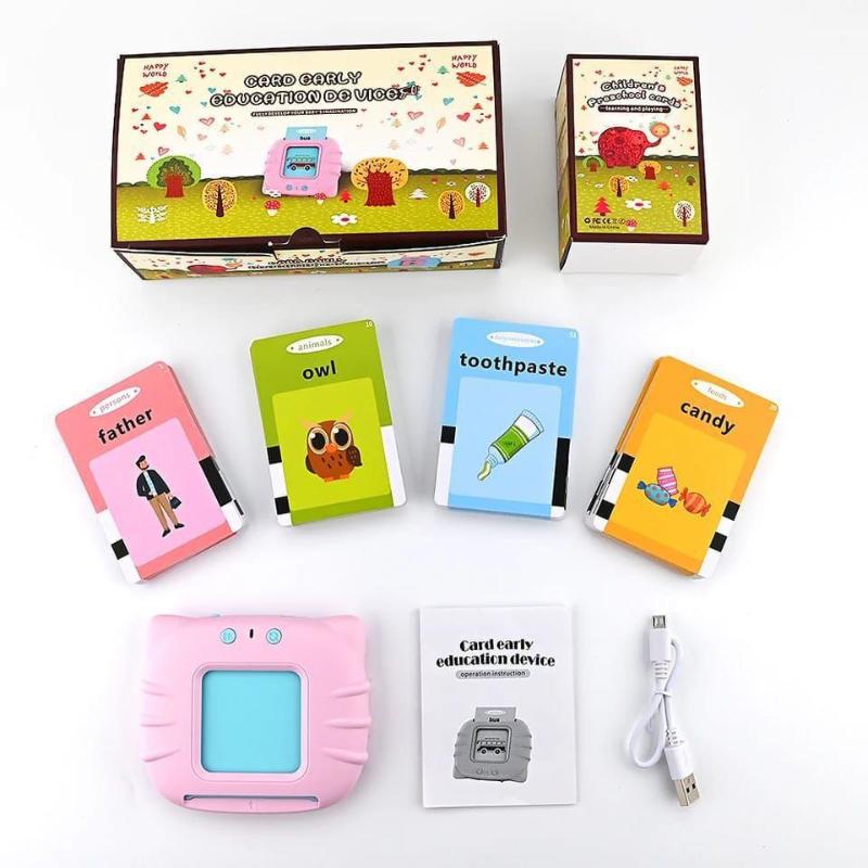 Audible Baby Reading Machine for kids early learning English Cognitive Flash cards Toys Montessori Toddlers Gifts 2-4years