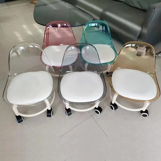 Rotatable Transparent Heavy Duty Chair with Wheels