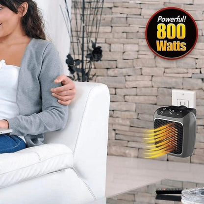 Wall-Mounted Small Space Heater 800W Compact Heater with Adjustable Thermostat